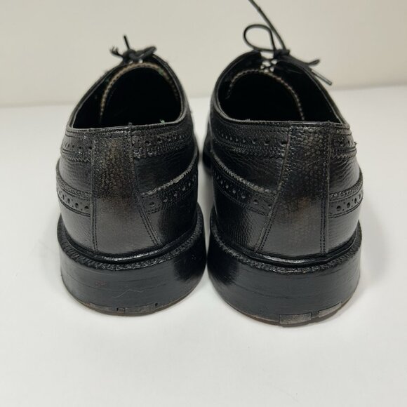 VTG Florsheim Imperial Kenmoor Wingtip Oxford Shoes Size 9 D Black Leather 92604 main image 10